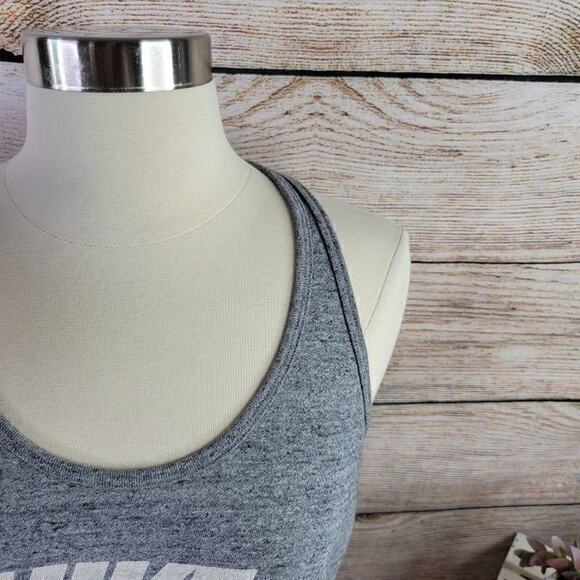 NIKE Just Do It Swoosh Logo Gray Racerback Workout Tank Top Size Small - Picture 2 of 6